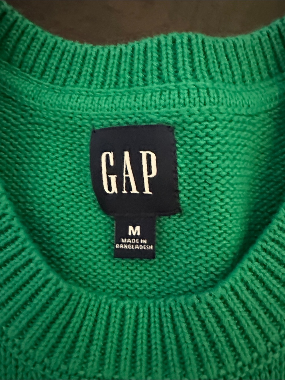 GAP 24/7 Split Hem Striped Cotton Sweater Green Blue M Tall NWOT - Picture 7 of 10